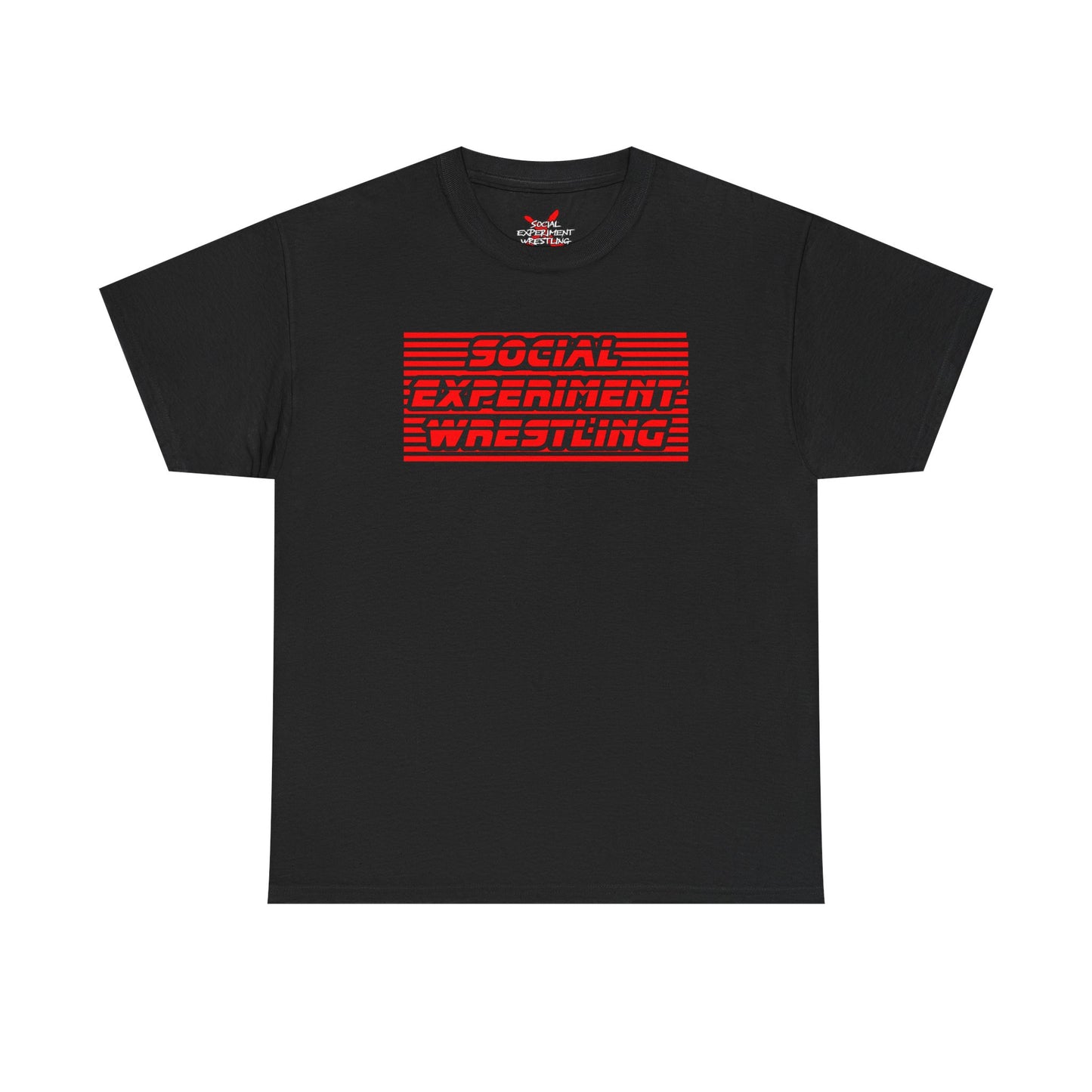 Social Experiment Wrestling T-Shirt — Retro Red Stripes Tee