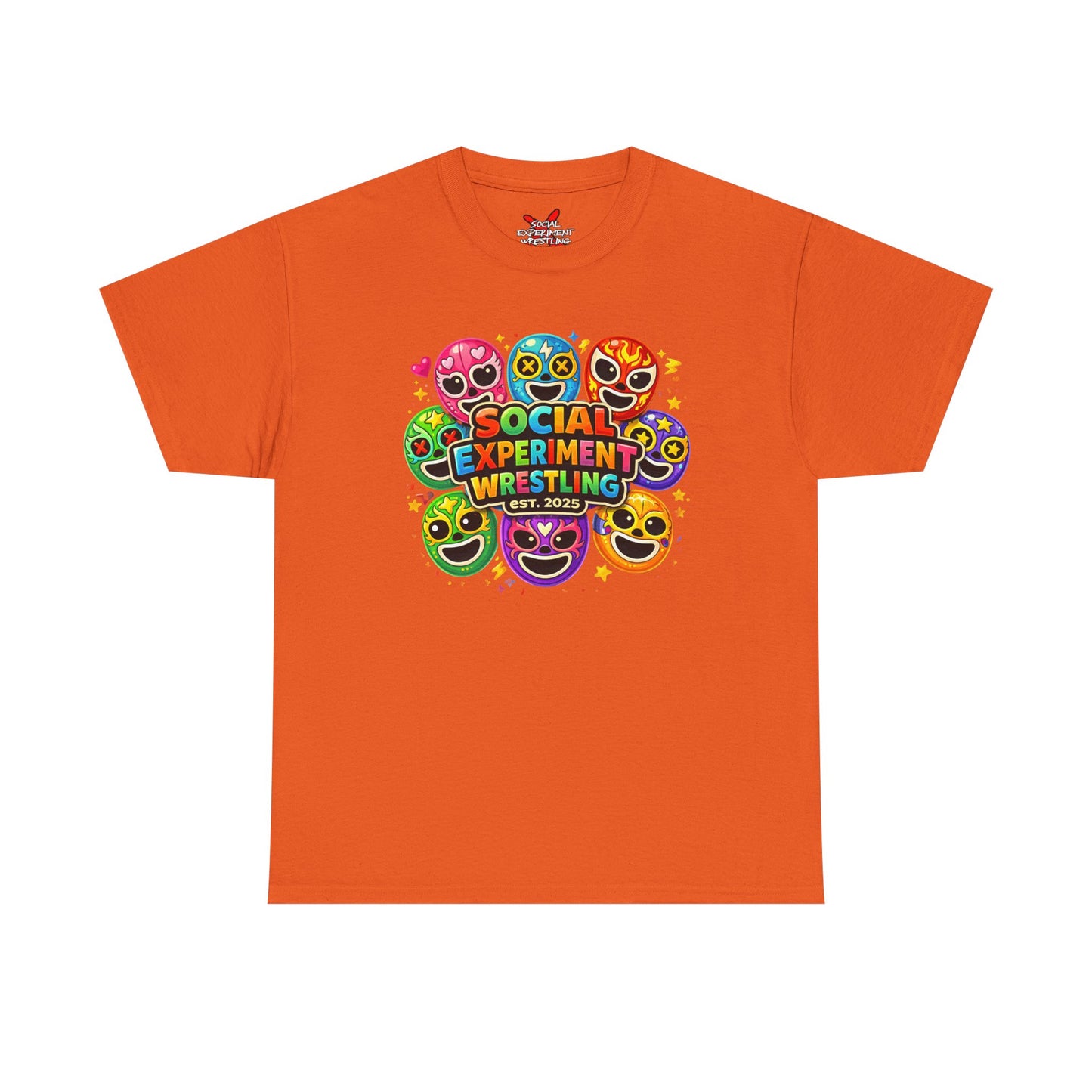 Super Social Experiment Wrestling  — Colorful Luchador Emoji Graphic T-Shirt #32