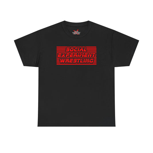 Social Experiment Wrestling T-Shirt — Retro Red Stripes Tee