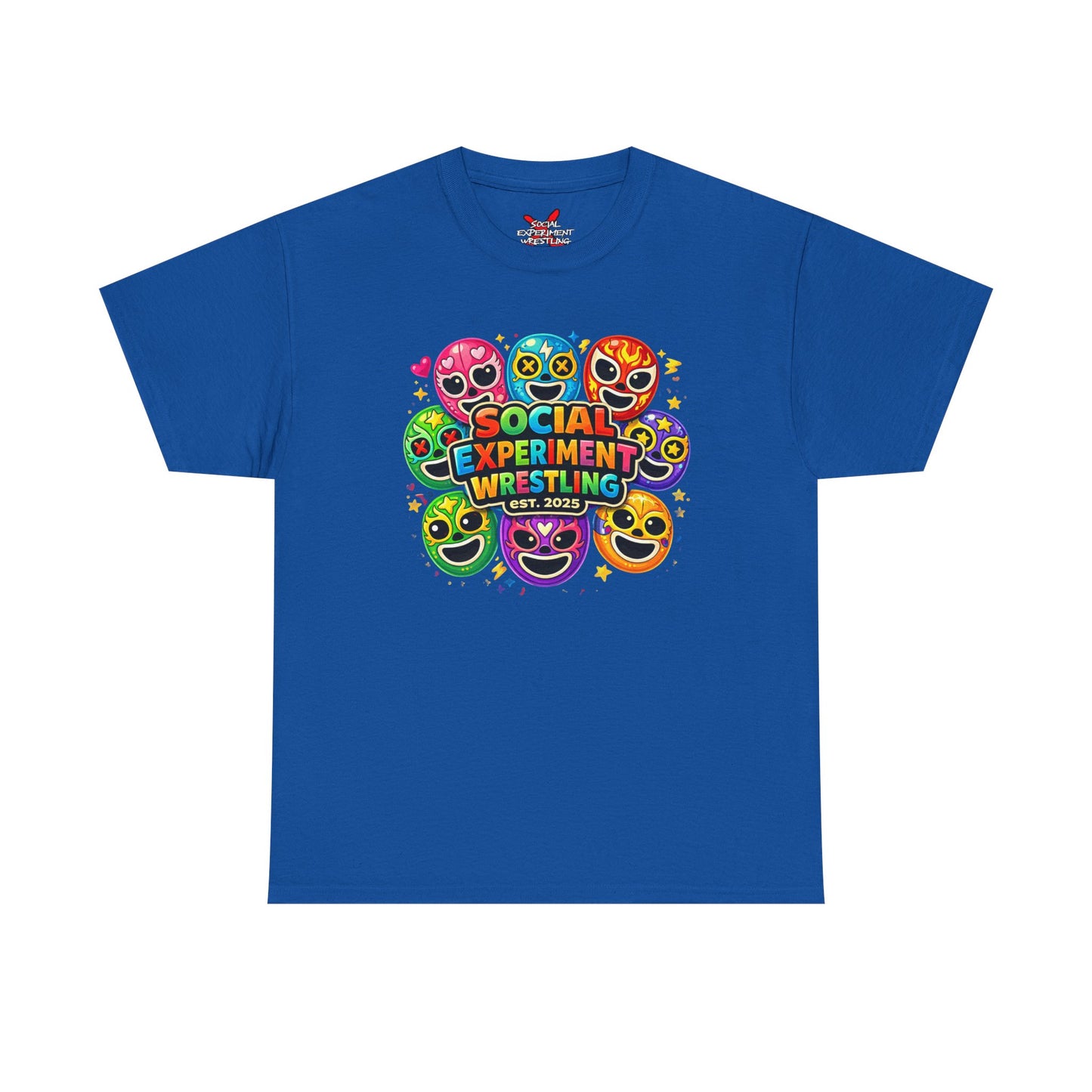 Super Social Experiment Wrestling  — Colorful Luchador Emoji Graphic T-Shirt #32