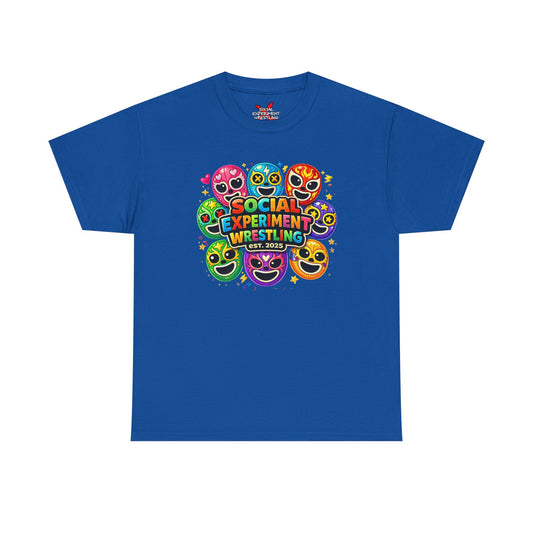 Super Social Experiment Wrestling  — Colorful Luchador Emoji Graphic T-Shirt #32